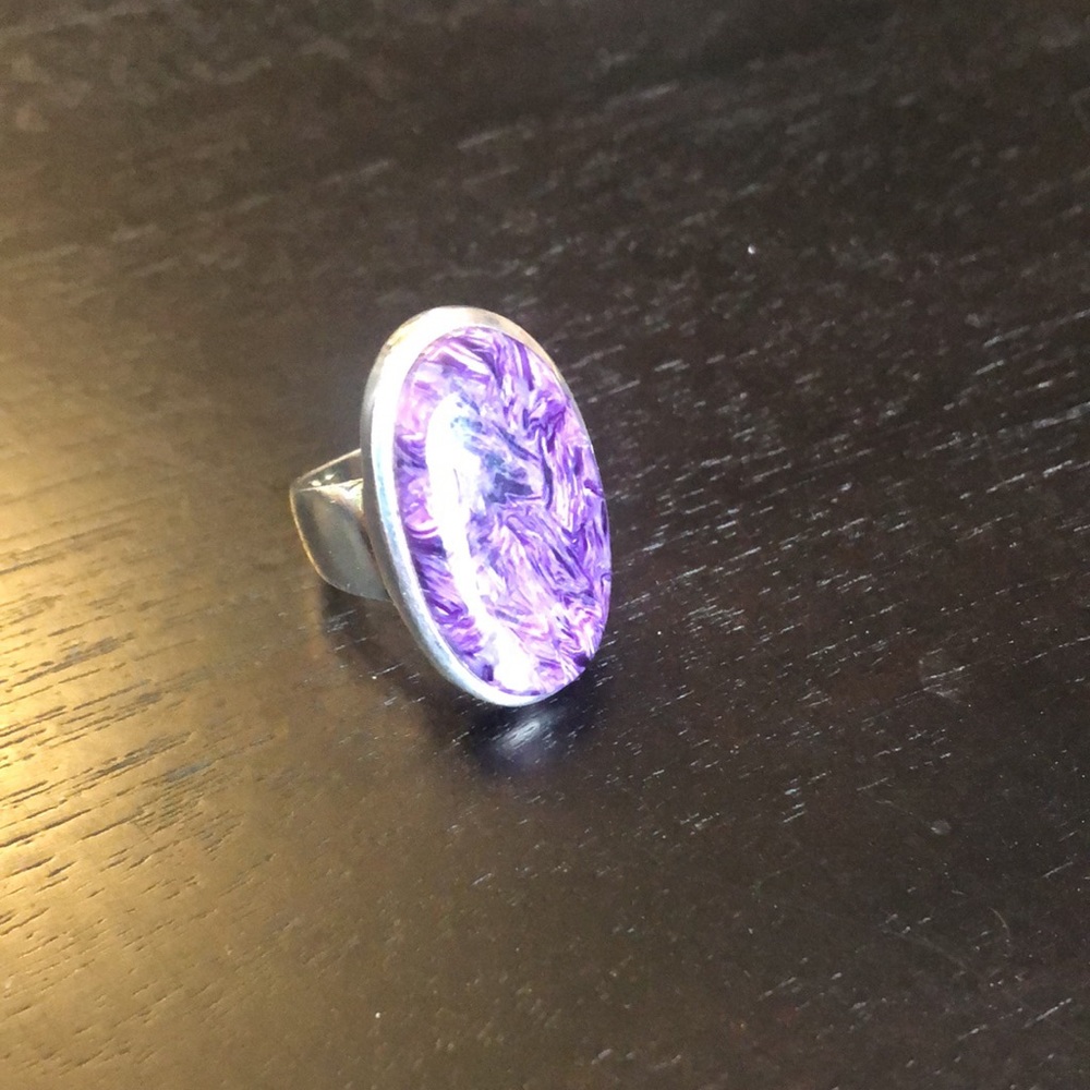 Sterling Silver Charoite Ring - image 2